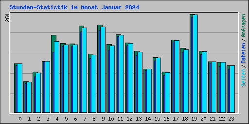 Stunden-Statistik im Monat Januar 2024