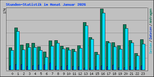 Stunden-Statistik im Monat Januar 2026