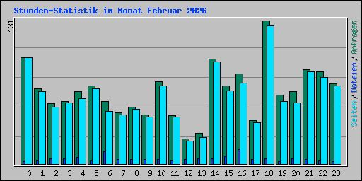 Stunden-Statistik im Monat Februar 2026