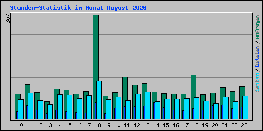 Stunden-Statistik im Monat August 2026