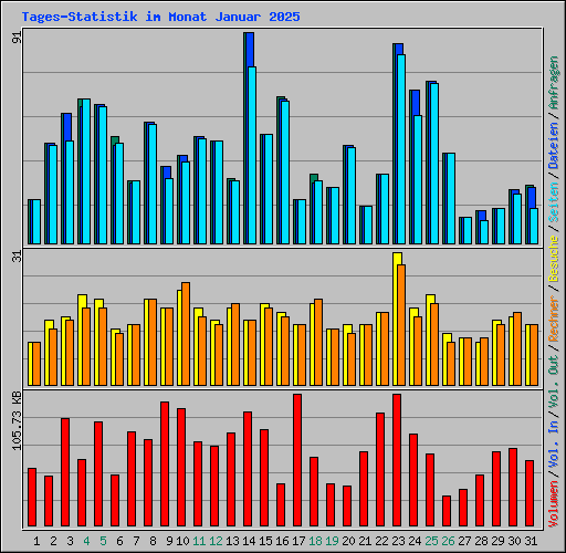 Tages-Statistik im Monat Januar 2025